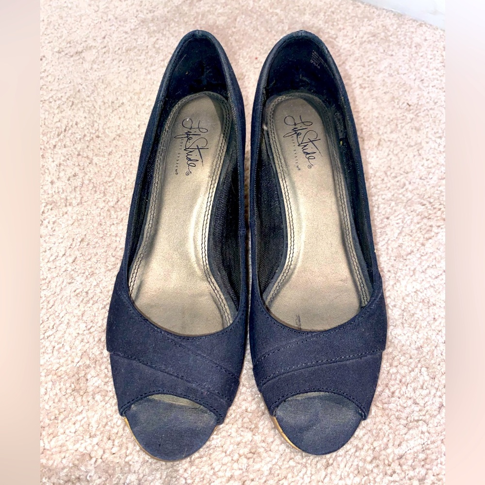 Life Stride black wedges. Size 9.5